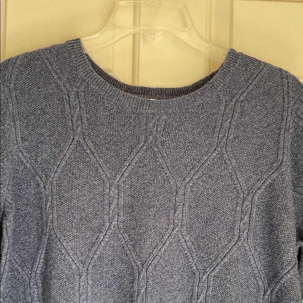 J. Jill Petite Heathered Grayish Blue Knit Sweater size LP